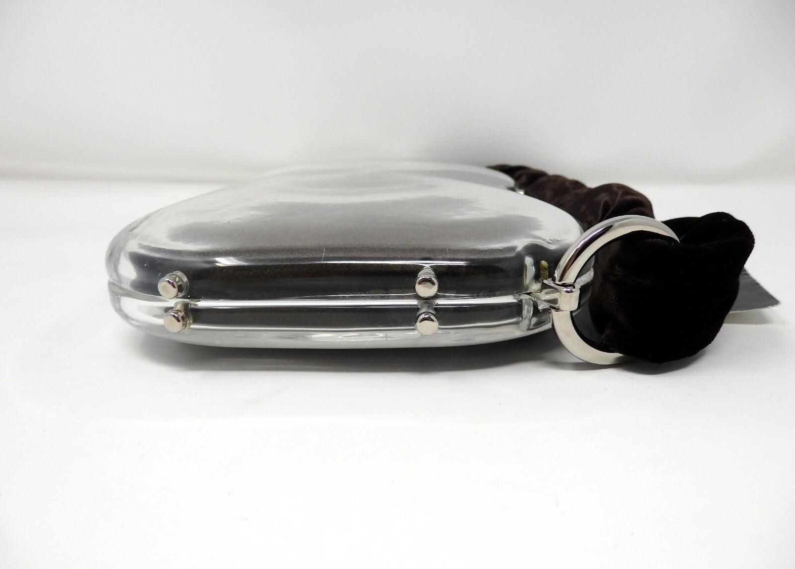 Yves Saint Laurent YSL Rive Gauche Vintage Plexiglass Clutch Bag Brown w/Tag