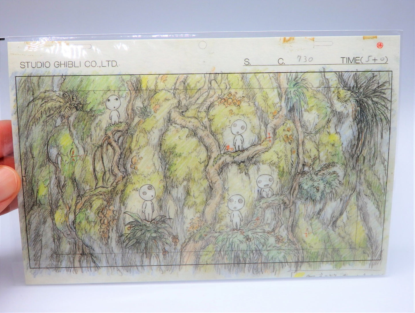 Studio Ghibli Princess Mononoke Double Postcard Original Picture Art Cel Layout