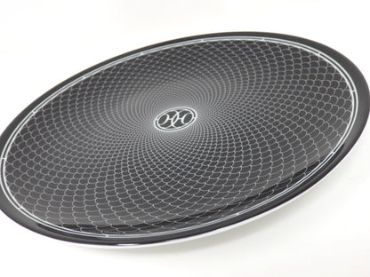 HERMES H Deco Porcelain Plate Black 21.5cm Tableware Dish w/ Box Made in France