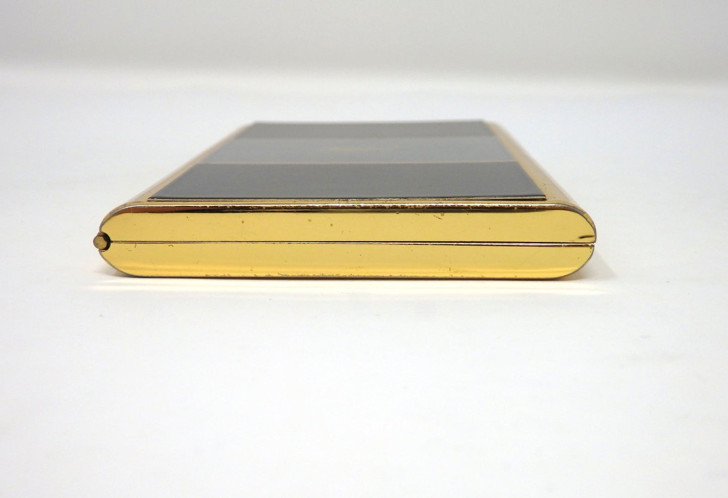 YVES SAINT LAURENT YSL Logo Vintage Cigarette Holder Card Case Gold Black Gray