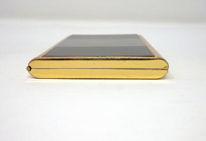 YVES SAINT LAURENT YSL Logo Vintage Cigarette Holder Card Case Gold Black Gray