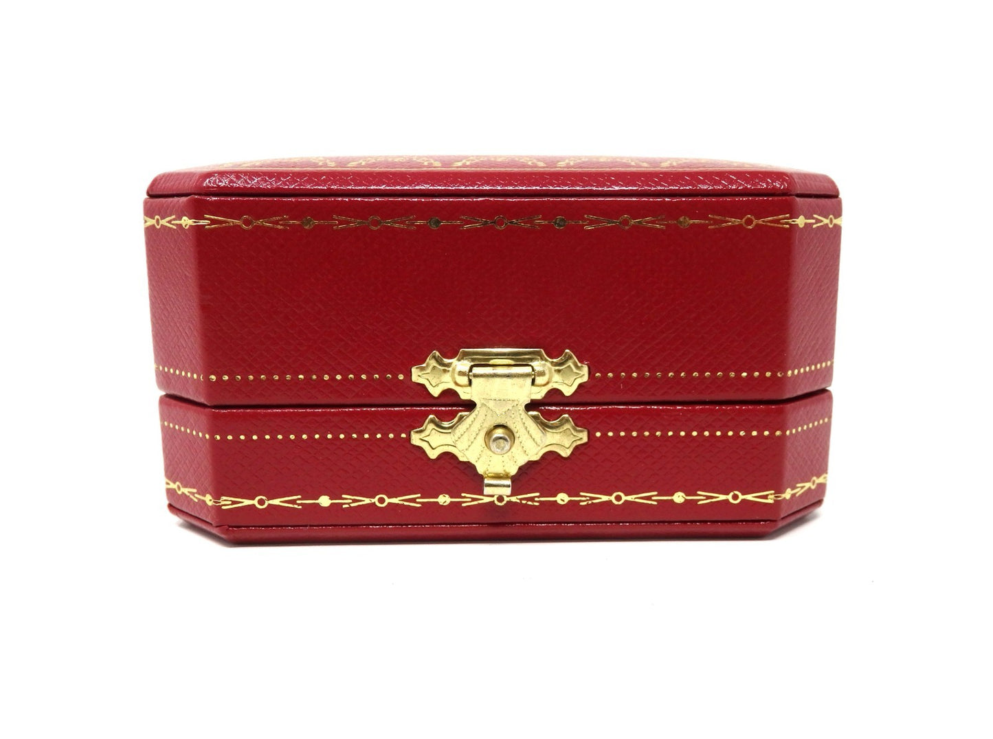 Cartier Double Wedding Band Pair Ring Presentation Box Red Empty w/ 2 Holders