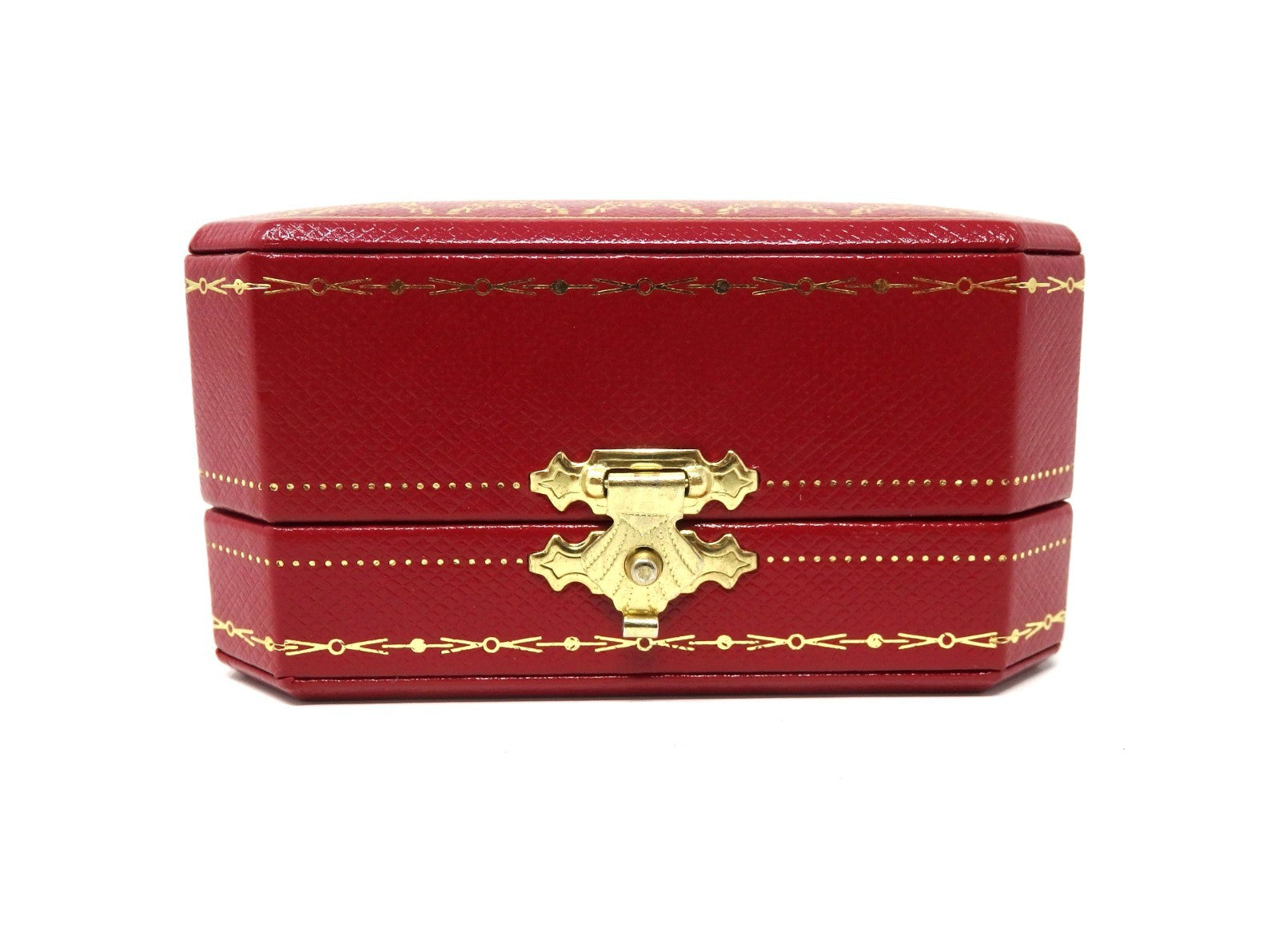 Cartier Double Wedding Band Pair Ring Presentation Box Red Empty w/ 2 Holders