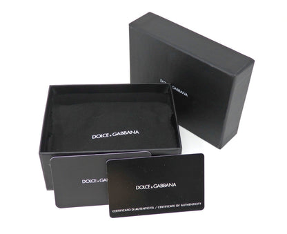 Dolce & Gabbana DG Logo Black Leather Cigarette Case Gold Tone Box Card Rare JPN