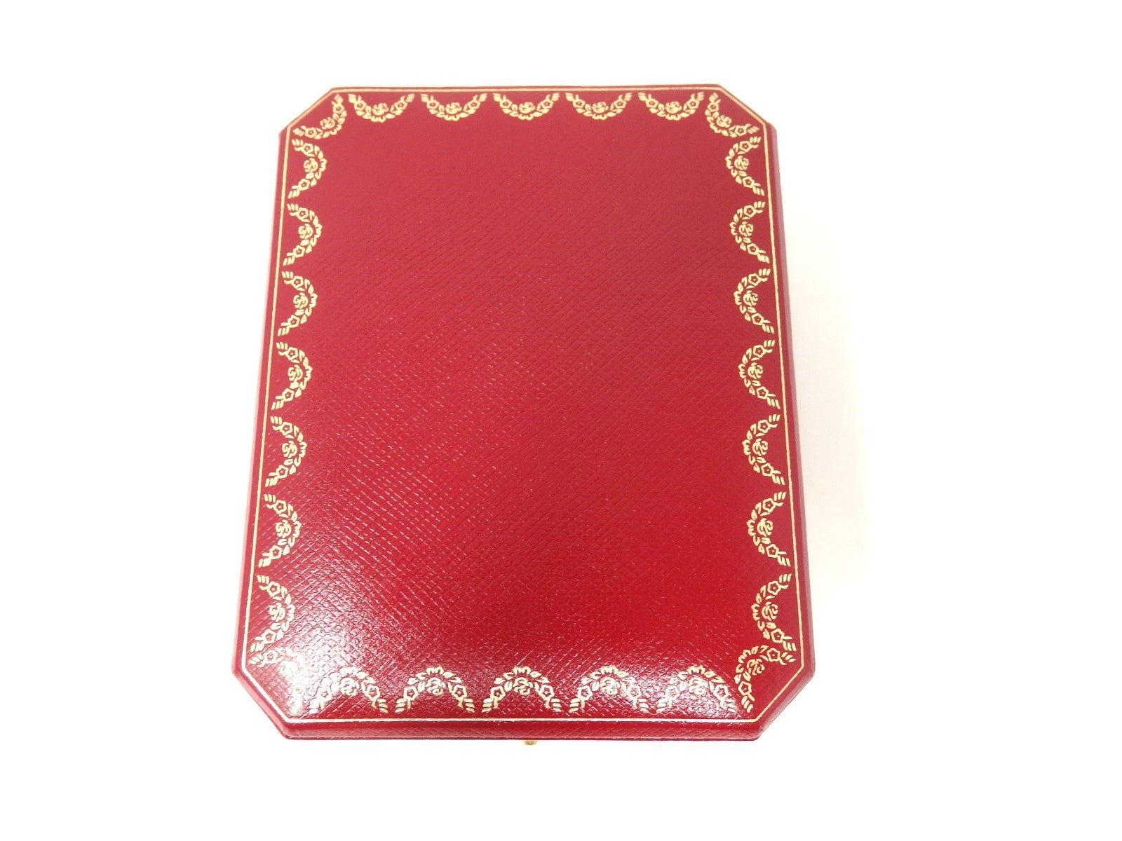 Cartier Double Wedding Band Pair Ring Presentation Box Red Empty w/ 2 Holders