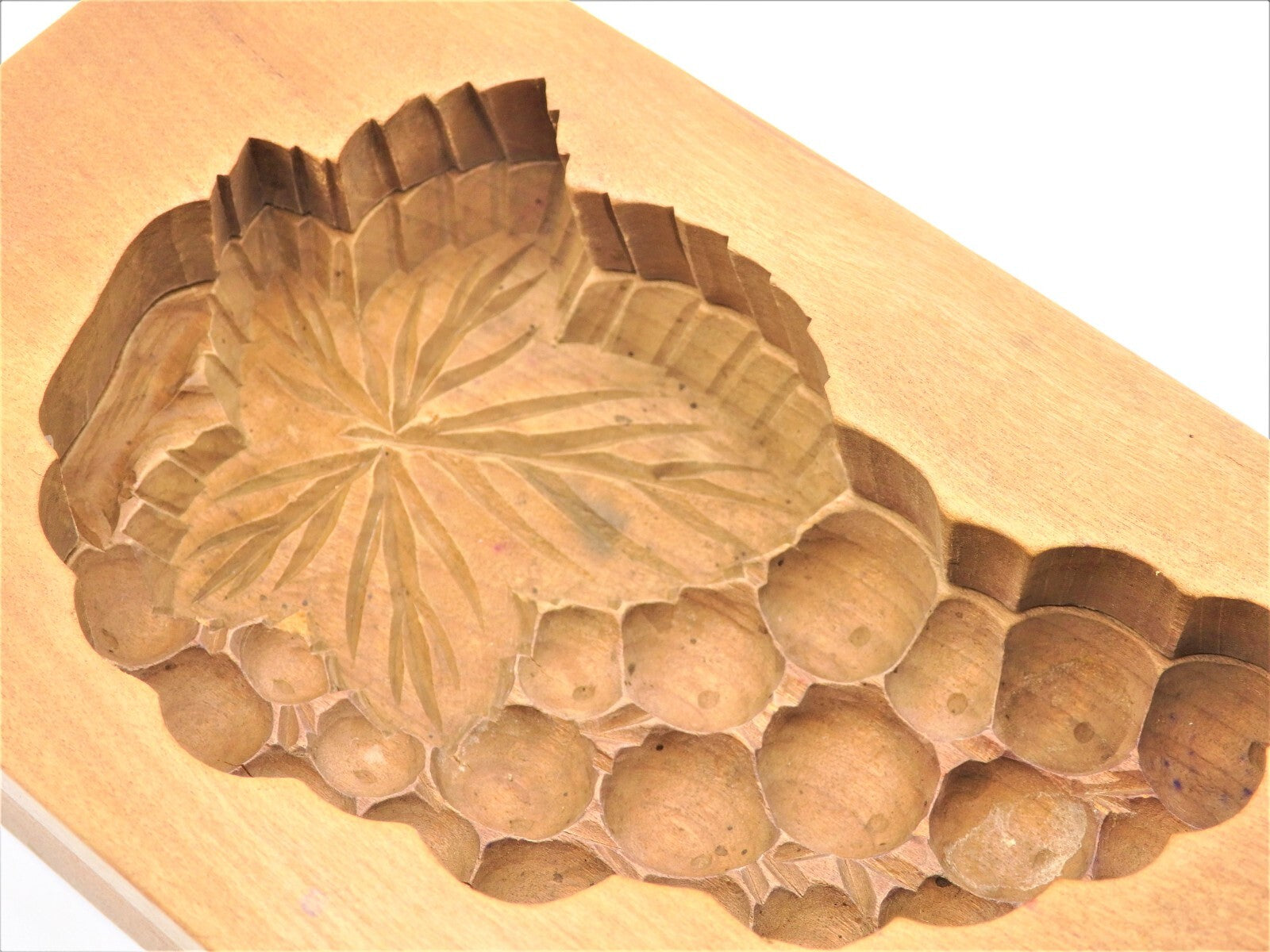 WAGASHI Kashigata Japanese Sweets Wooden Mold Grape Vintage Pastry Cake Rare #1