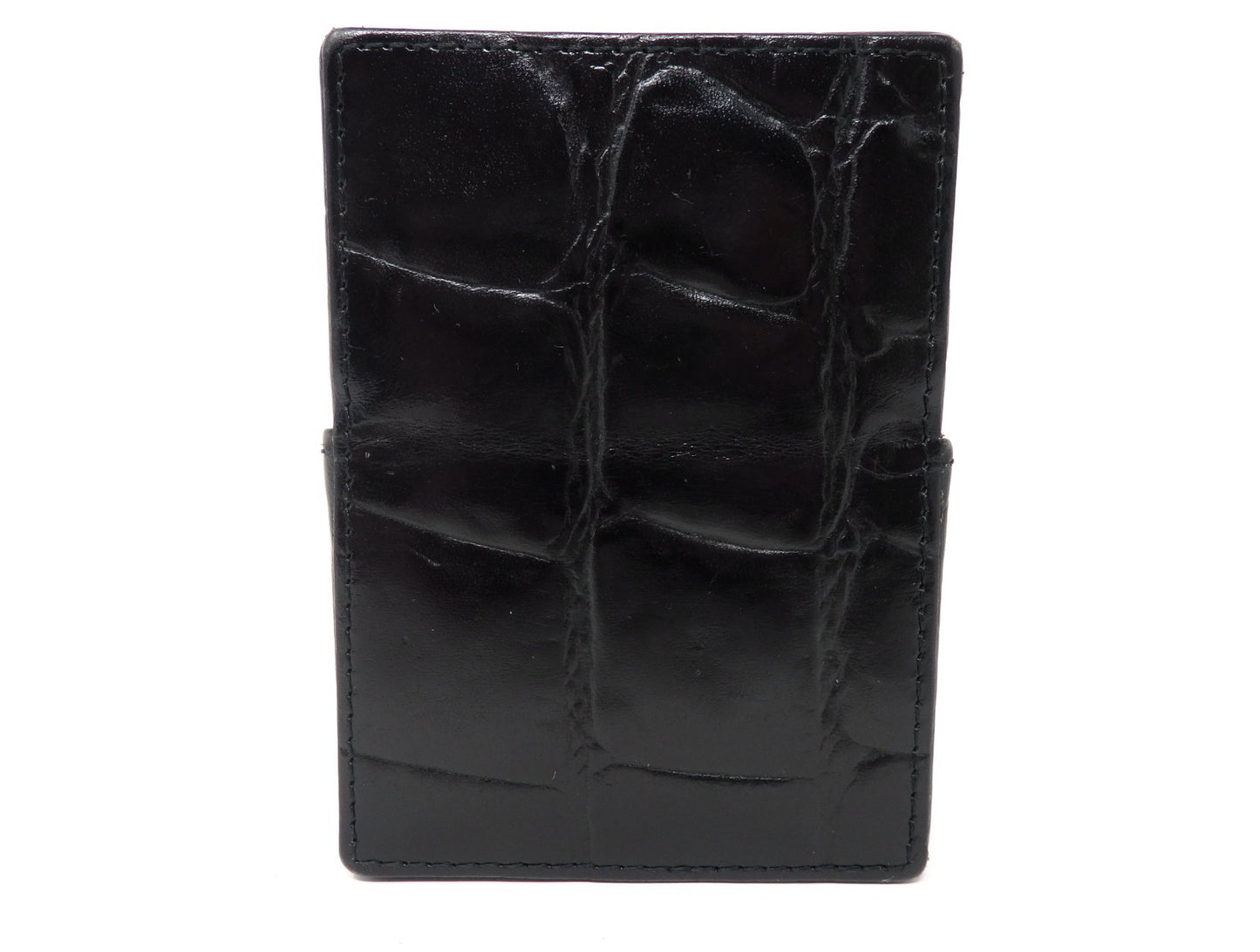 Jean Paul Gaultier Cigarette Case Black Croc Embossed Leather w/ Box Pouch RARE!
