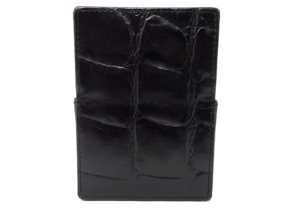 Jean Paul Gaultier Cigarette Case Black Croc Embossed Leather w/ Box Pouch RARE!