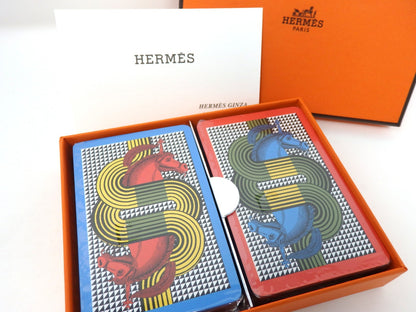 HERMES 2 Deck of Playing Cards Game Lithography Ecestor Horse Auth Sealed Gift