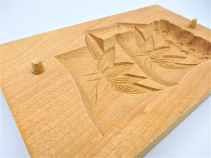 WAGASHI Kashigata Japanese Sweets Wooden Mold Bamboo Vintage Pastry Cake Rare #3