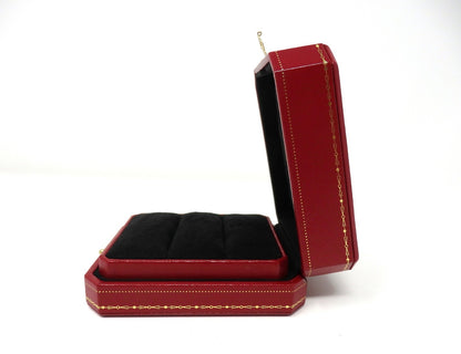 Cartier Double Wedding Band Pair Ring Presentation Box Red Empty w/ 2 Holders