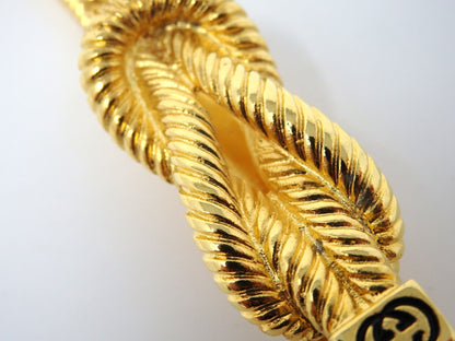 GUCCI Vintage GG Interlocking Gold Twist Motif Key Chain Holder Ring Charm Boxed