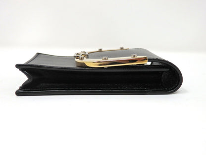 Dolce & Gabbana DG Logo Black Leather Cigarette Case Gold Tone Box Card Rare JPN