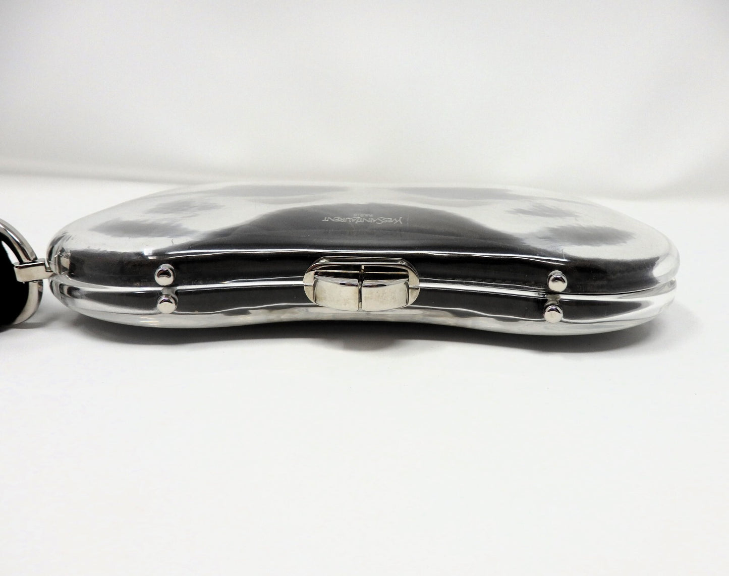 Yves Saint Laurent YSL Rive Gauche Vintage Plexiglass Clutch Bag Brown w/Tag