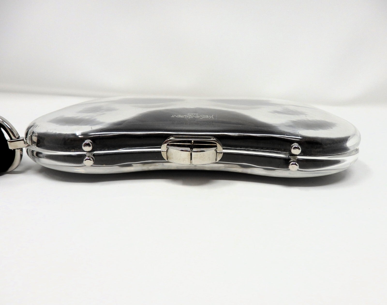 Yves Saint Laurent YSL Rive Gauche Vintage Plexiglass Clutch Bag Brown w/Tag