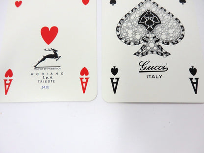 OLD GUCCI Sherry Line 2 Deck Playing Cards Game Classic Interlocking GG Blue Red