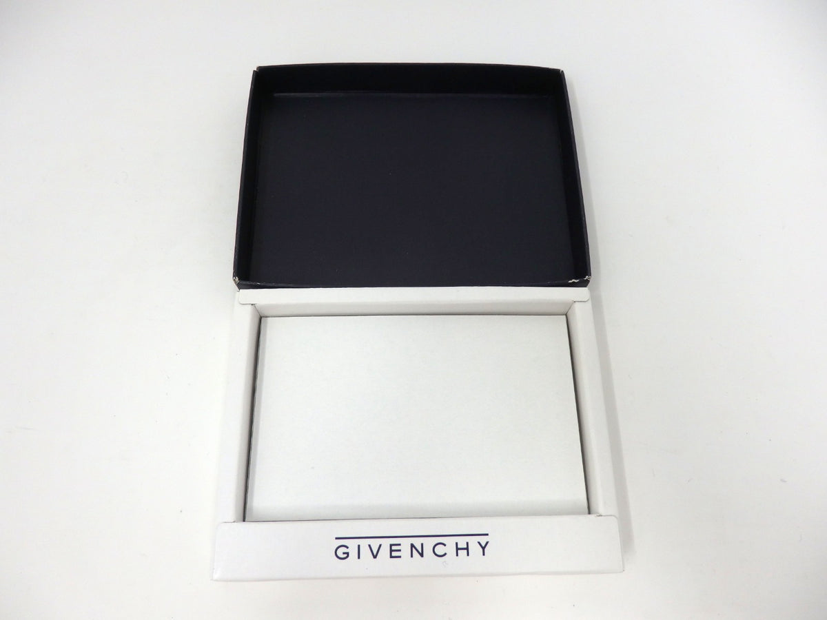GIVENCHY Logo Card Case Holder Metal Navy × Gold with Box Unused Mint Classic
