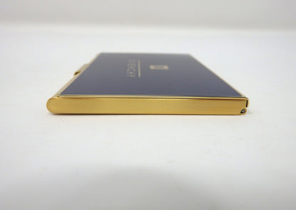 GIVENCHY Logo Card Case Holder Metal Navy × Gold with Box Unused Mint Classic