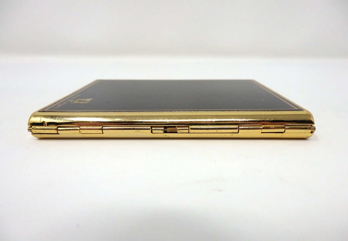 Emanuel Ungaro Cigarette Holder Card Case Metal Black Gold Classic Simple Rare