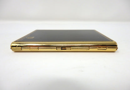Emanuel Ungaro Cigarette Holder Card Case Metal Black Gold Classic Simple Rare