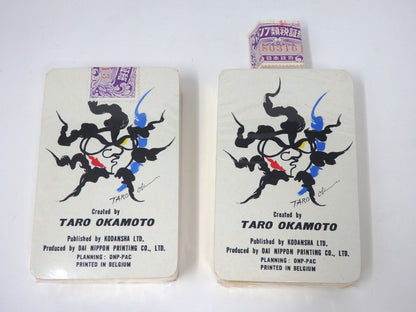 TARO OKAMOTO Art Vintage Playing Cards 2 deck Sealed Red Box GIFT Mint Rare JPN