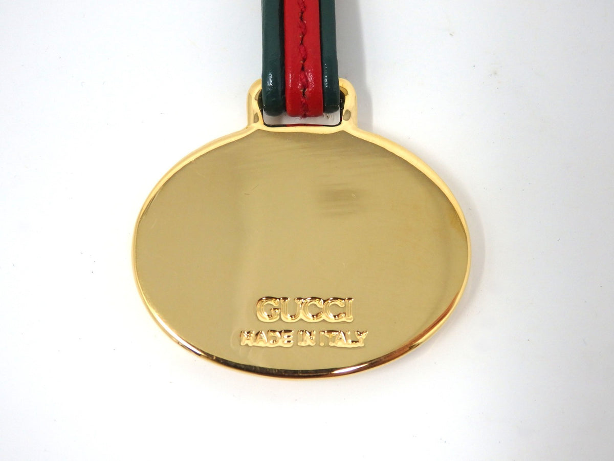 GUCCI Vintage Sherry Line Interlocking G Logo Keychain Holder Ring Charm Boxed