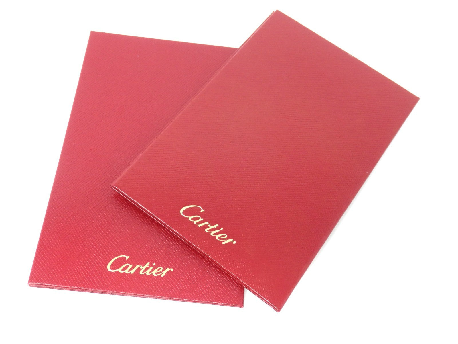Cartier Double Wedding Band Pair Ring Presentation Box Red Empty w/ 2 Holders