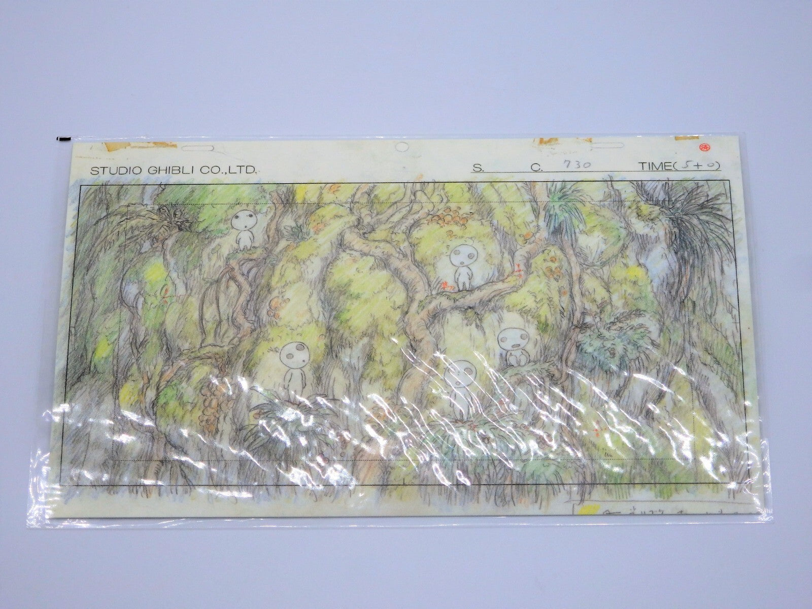 Studio Ghibli Princess Mononoke Double Postcard Original Picture Art Cel Layout