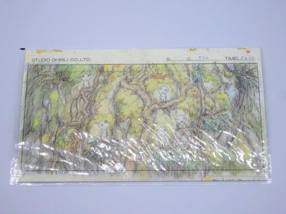 Studio Ghibli Princess Mononoke Double Postcard Original Picture Art Cel Layout