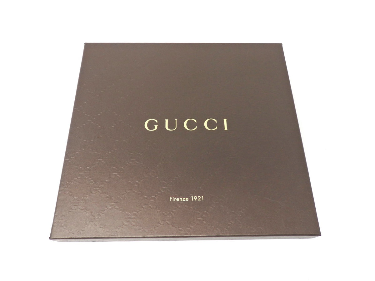 GUCCI Ssima GG Monogram Logo Leather Mouse Pad Gold color Boxed Authe Mint Gift