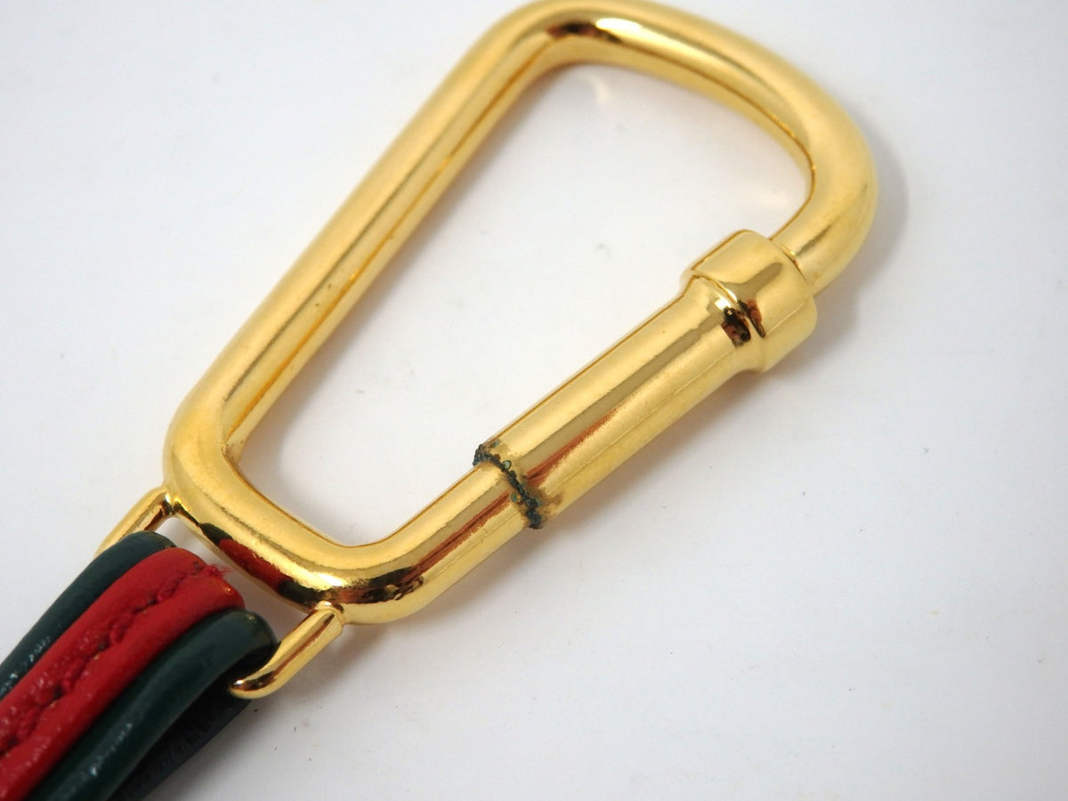 GUCCI Vintage Sherry Line Interlocking G Logo Keychain Holder Ring Charm Boxed