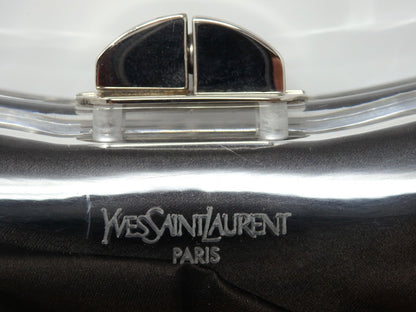 Yves Saint Laurent YSL Rive Gauche Vintage Plexiglass Clutch Bag Brown w/Tag