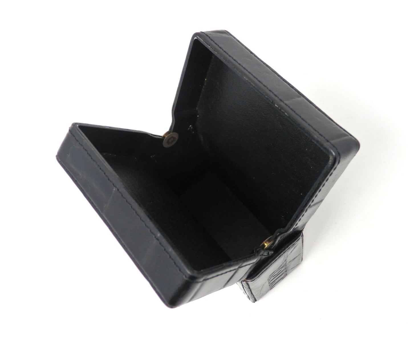 Jean Paul Gaultier Cigarette Case Black Croc Embossed Leather w/ Box Pouch RARE!