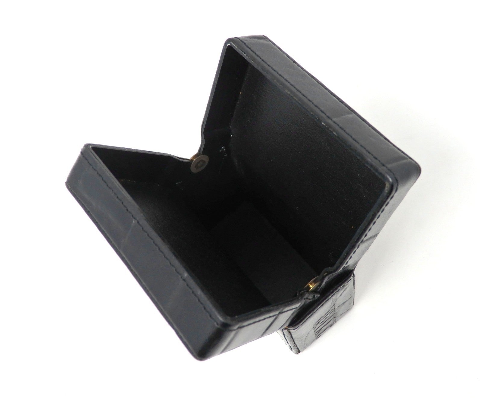 Jean Paul Gaultier Cigarette Case Black Croc Embossed Leather w/ Box Pouch RARE!