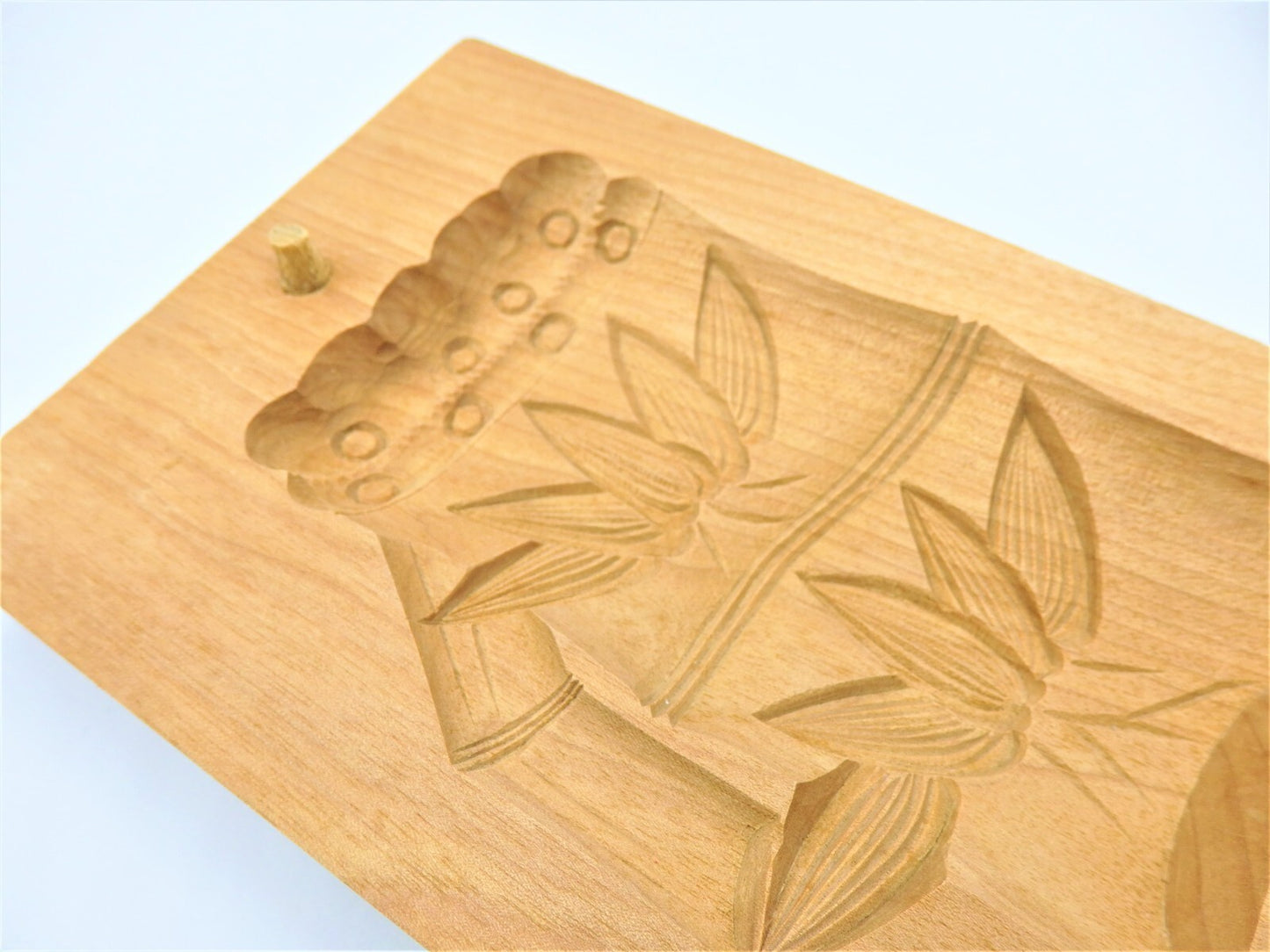 WAGASHI Kashigata Japanese Sweets Wooden Mold Bamboo Vintage Pastry Cake Rare #3
