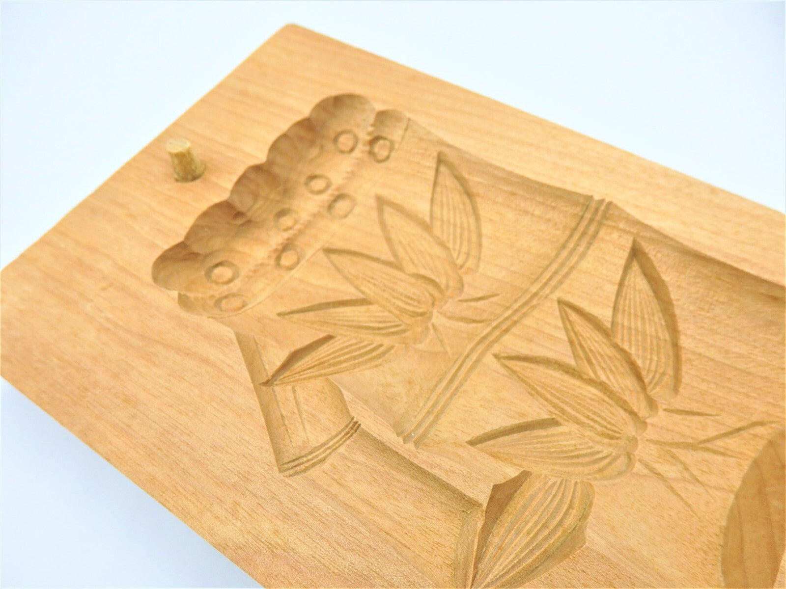 WAGASHI Kashigata Japanese Sweets Wooden Mold Bamboo Vintage Pastry Cake Rare #3
