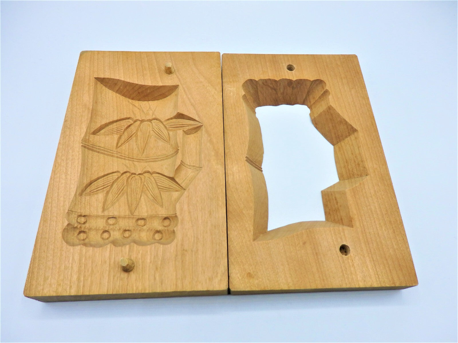 WAGASHI Kashigata Japanese Sweets Wooden Mold Bamboo Vintage Pastry Cake Rare #3
