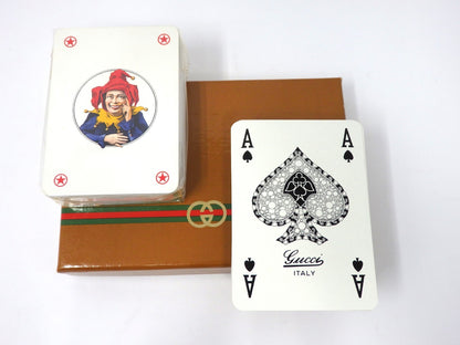 OLD GUCCI Sherry Line 2 Deck Playing Cards Game Classic Interlocking GG Blue Red