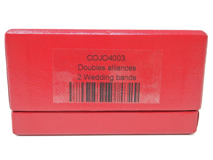 Cartier Double Wedding Band Pair Ring Presentation Box Red Empty w/ 2 Holders