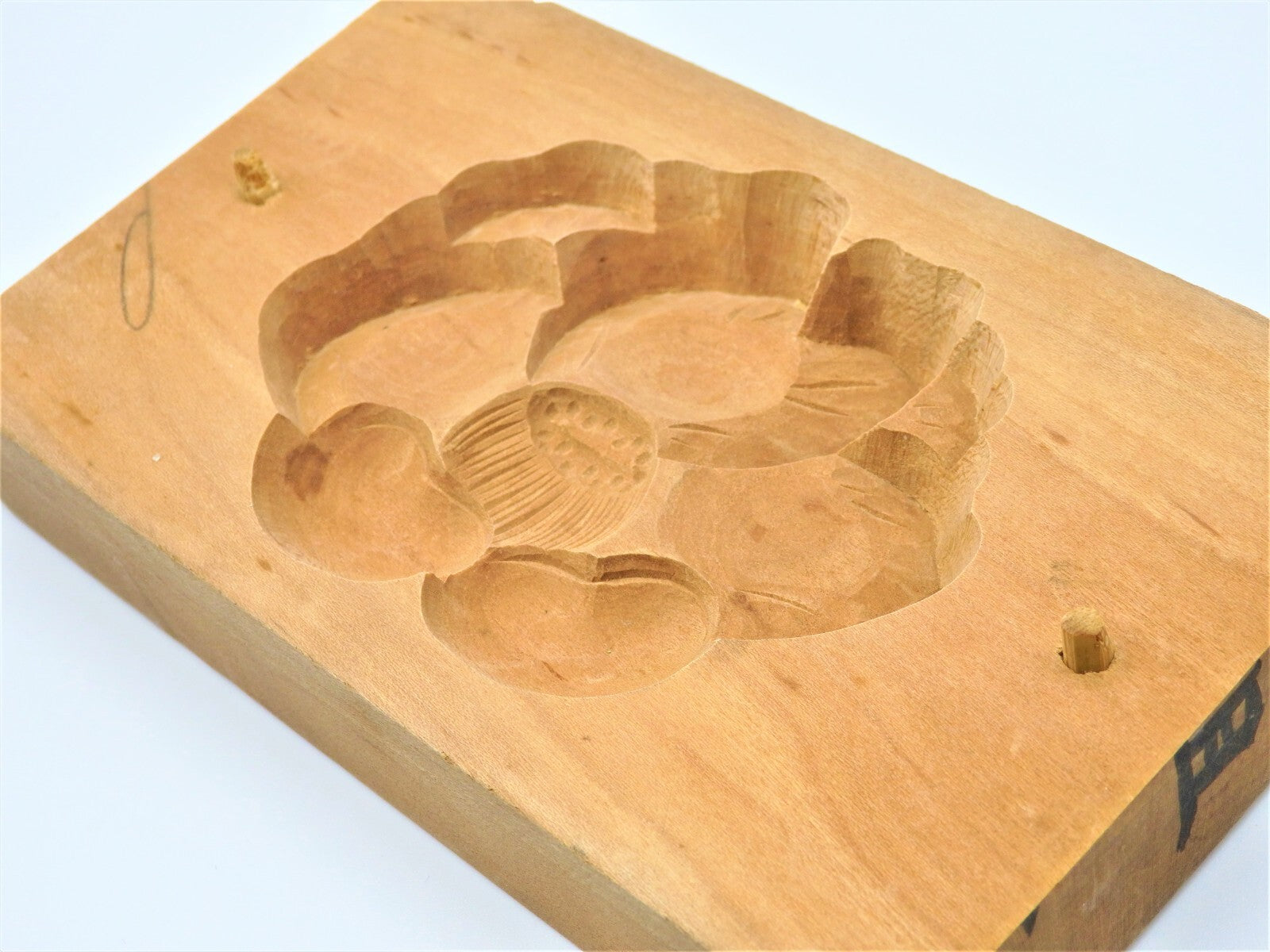 WAGASHI Kashigata Japanese Sweets Wooden Mold Camellia Vintage Pastry Cake #2
