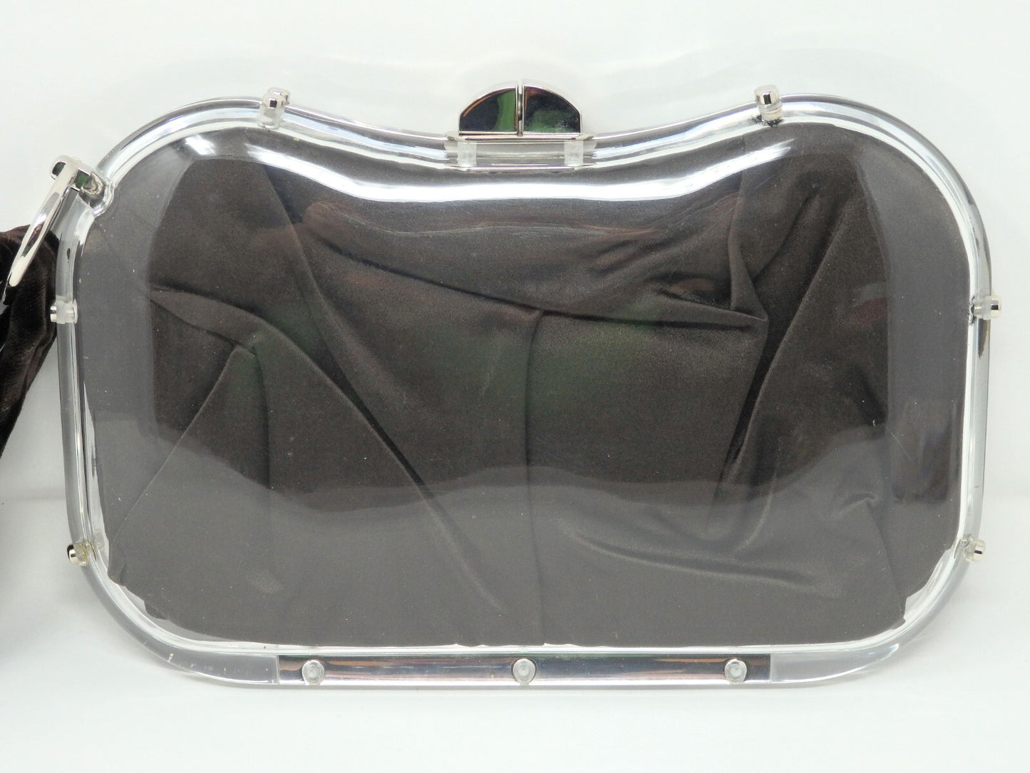 Yves Saint Laurent YSL Rive Gauche Vintage Plexiglass Clutch Bag Brown w/Tag