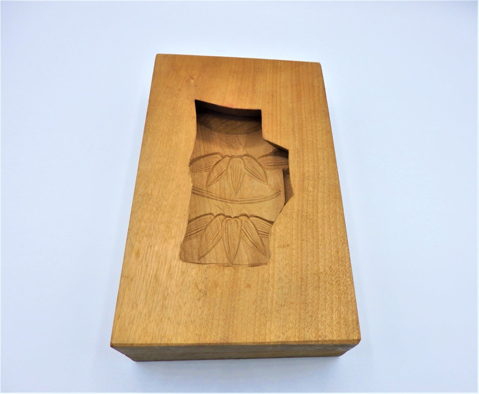 WAGASHI Kashigata Japanese Sweets Wooden Mold Bamboo Vintage Pastry Cake Rare #3