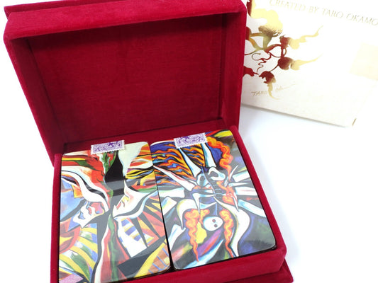 TARO OKAMOTO Art Vintage Playing Cards 2 deck Sealed Red Box GIFT Mint Rare JPN