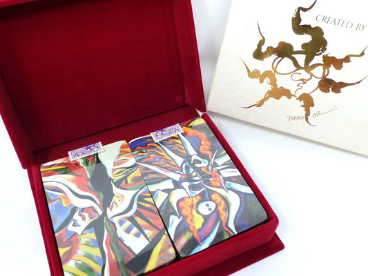 TARO OKAMOTO Art Vintage Playing Cards 2 deck Sealed Red Box GIFT Mint Rare JPN