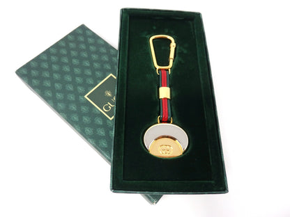 GUCCI Vintage Sherry Line Interlocking G Logo Keychain Holder Ring Charm Boxed
