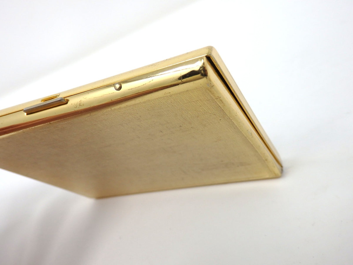 Emanuel Ungaro Cigarette Holder Card Case Metal Black Gold Classic Simple Rare