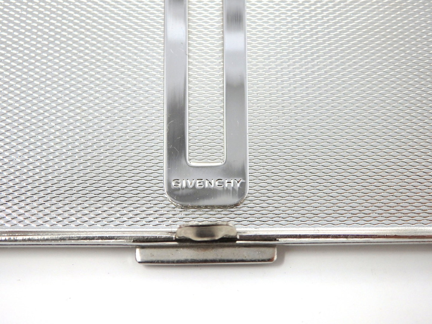 GIVENCHY Logo 4G Vintage Cigarette Holder Card Case Silver Color Beautiful Rare!