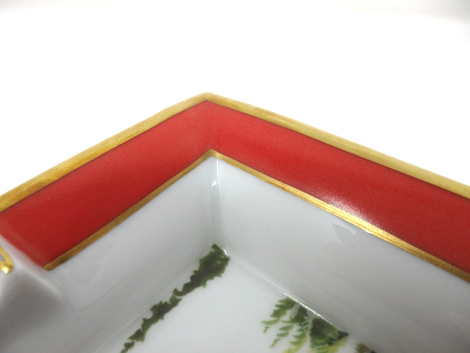 HERMES Ashtray Porcelain Exotic Bird Motif Interior Tableware Plate Gift Boxed