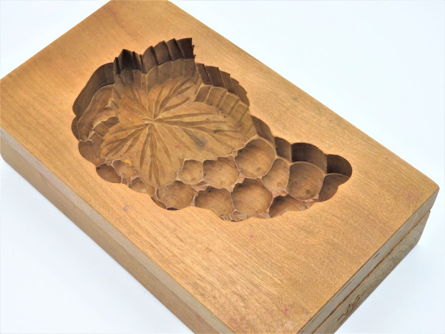 WAGASHI Kashigata Japanese Sweets Wooden Mold Grape Vintage Pastry Cake Rare #1