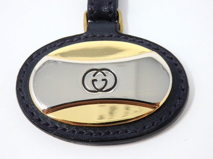 GUCCI Vintage G Logo Interlocking Silver Gold Key Chain Holder Ring Charm Box BK